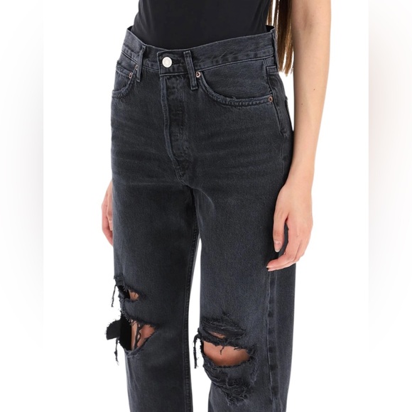 Agolde 90'S MID RISE Jeans in Tar Black | size 29 | NWOT - Picture 2 of 7